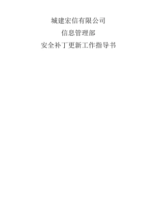 安全补丁更新工作指导书