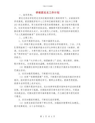 学校团总支工作计划