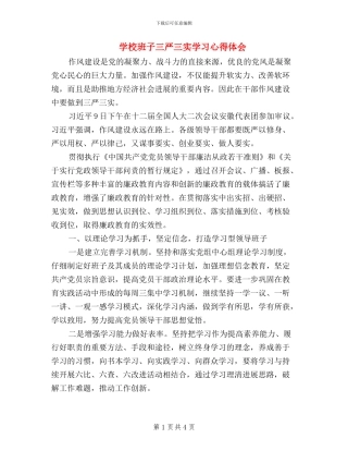 学校班子三严三实学习心得体会