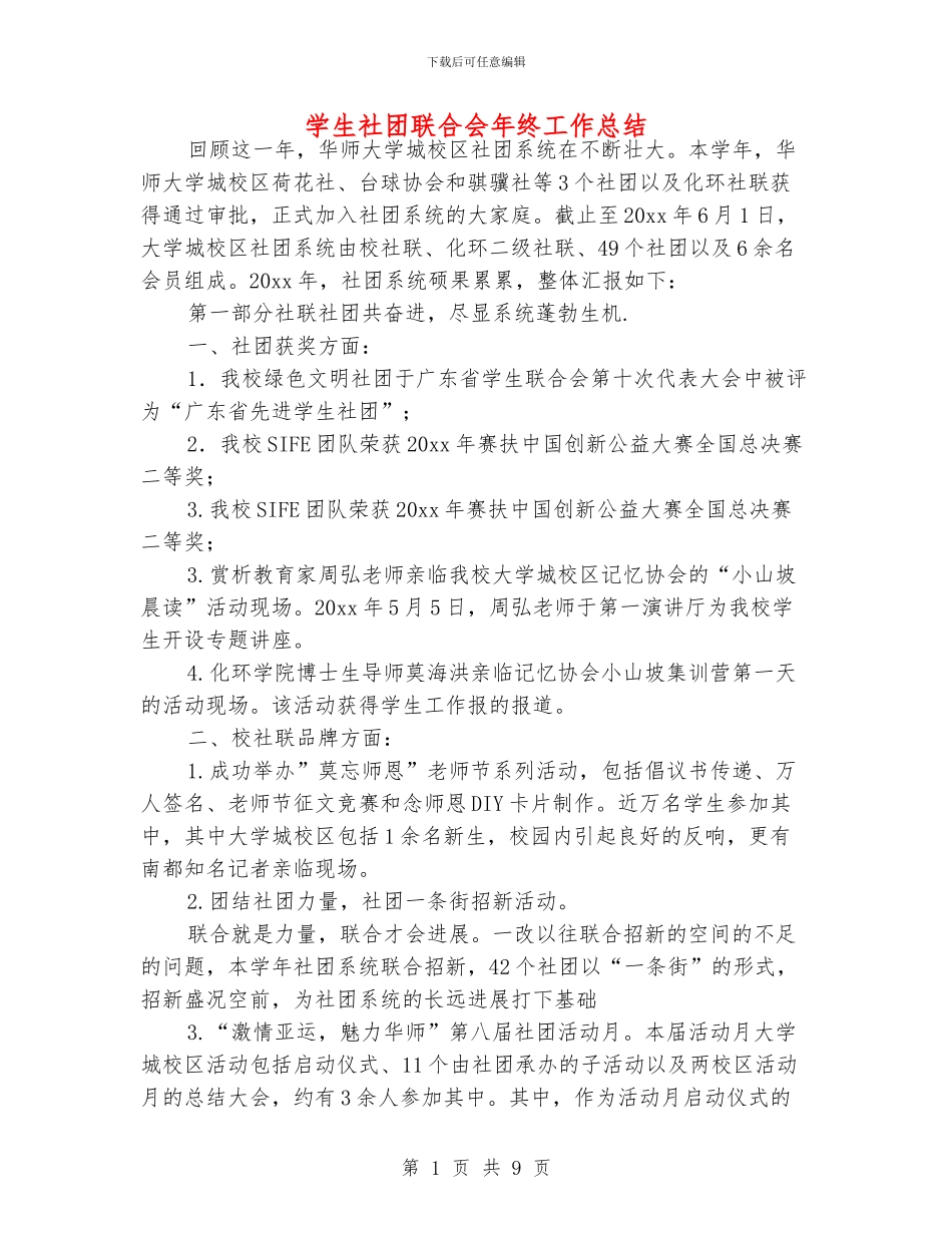 学生社团联合会年终工作总结_第1页