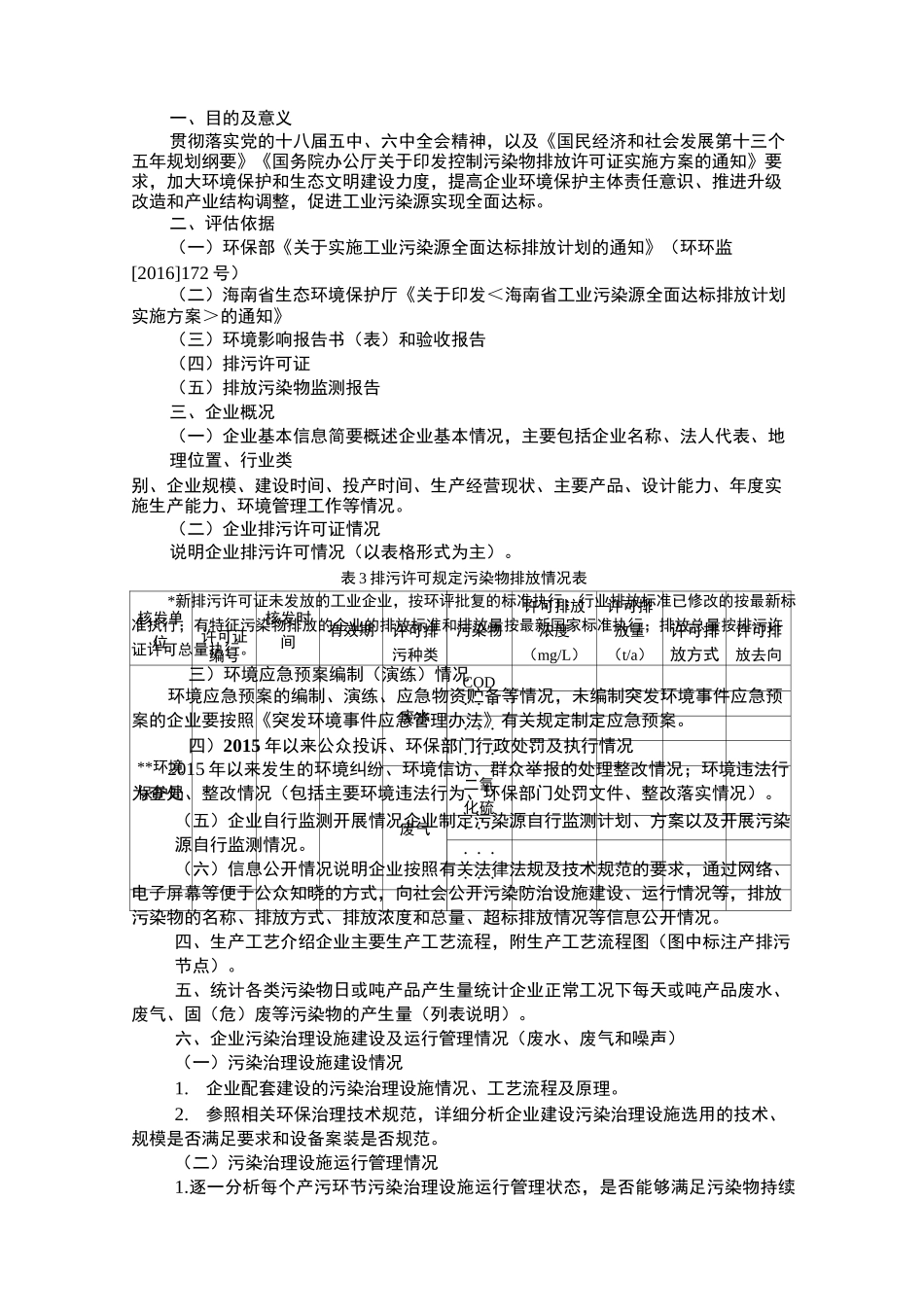 海南省工业污染源全面达标排放评估报告编制大纲_第2页