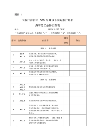 劳工检查公司自查表