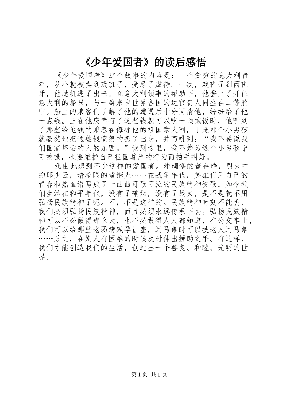 《少年爱国者》的读后感悟_第1页