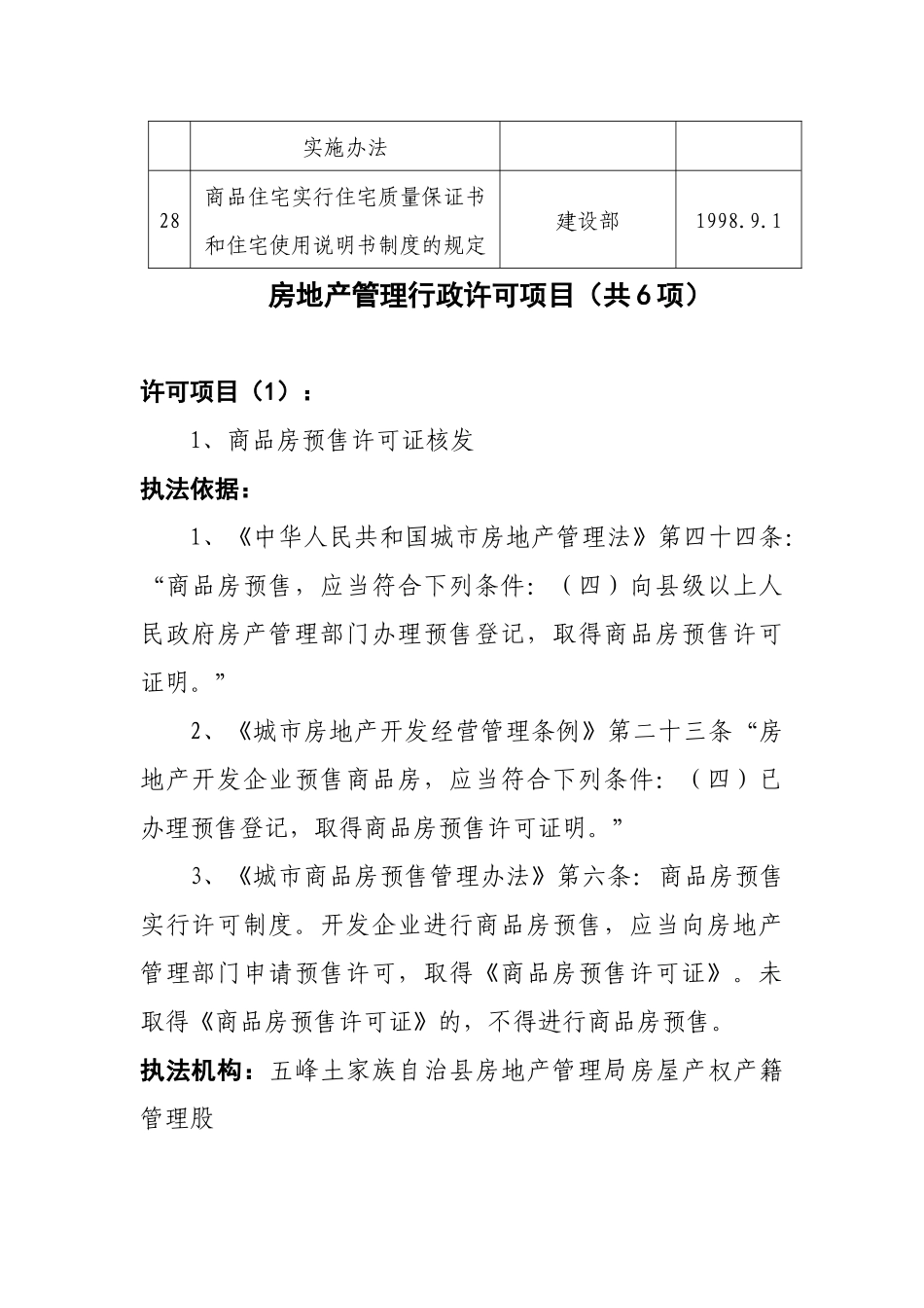 五峰土家族自治县房地产管理局行政执法依据_第3页