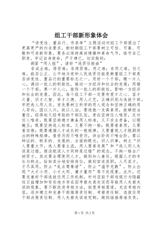 组工干部新形象体会