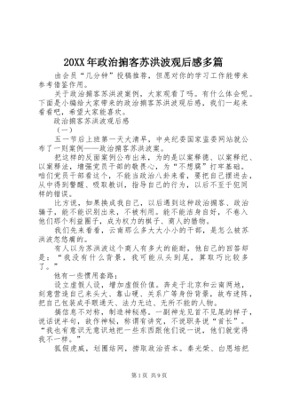 20XX年政治掮客苏洪波观后感多篇