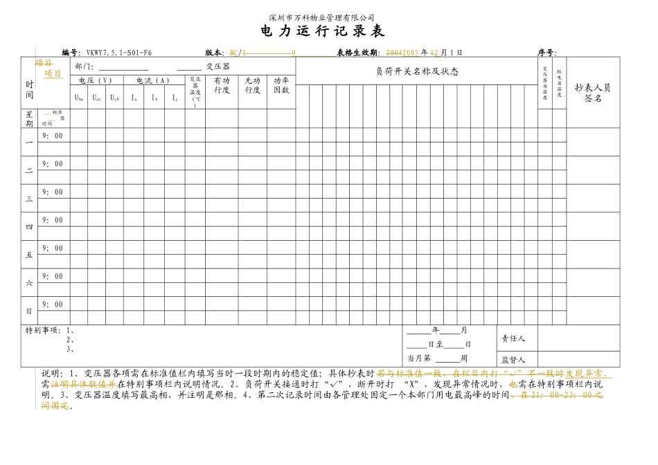 VKWY7.5.1-S01-F6电力运行记录表_第1页