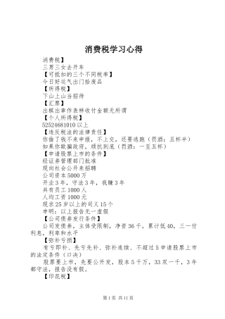 消费税学习心得