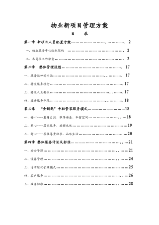 物业新项目管理方案