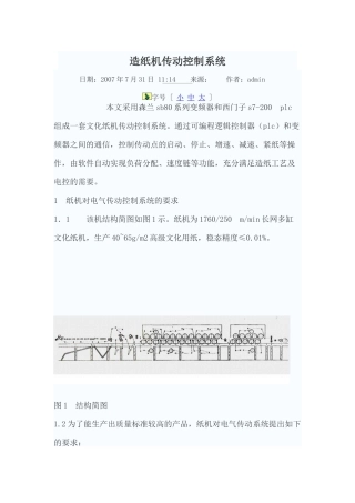 造纸机传动控制系统