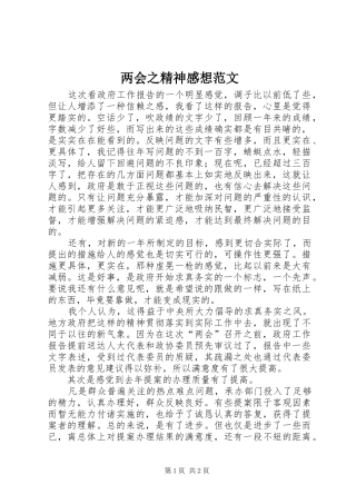 两会之精神感想范文