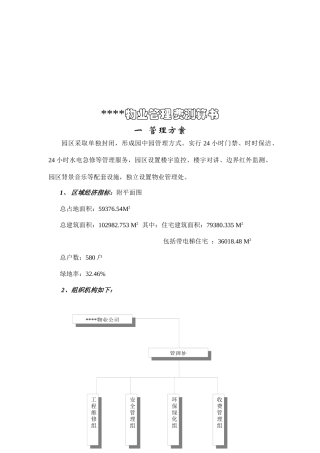 物业管理费测算书范本