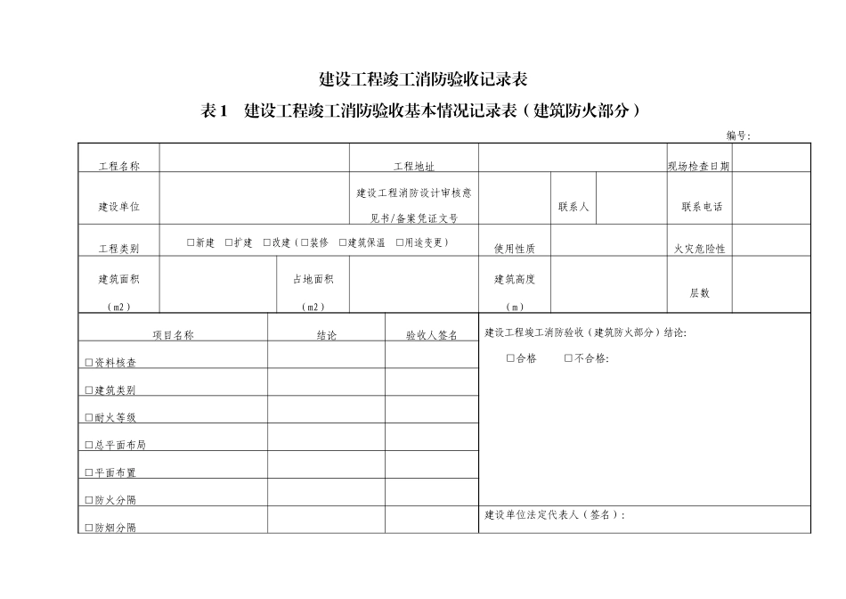 消防工程自验收表格_第1页
