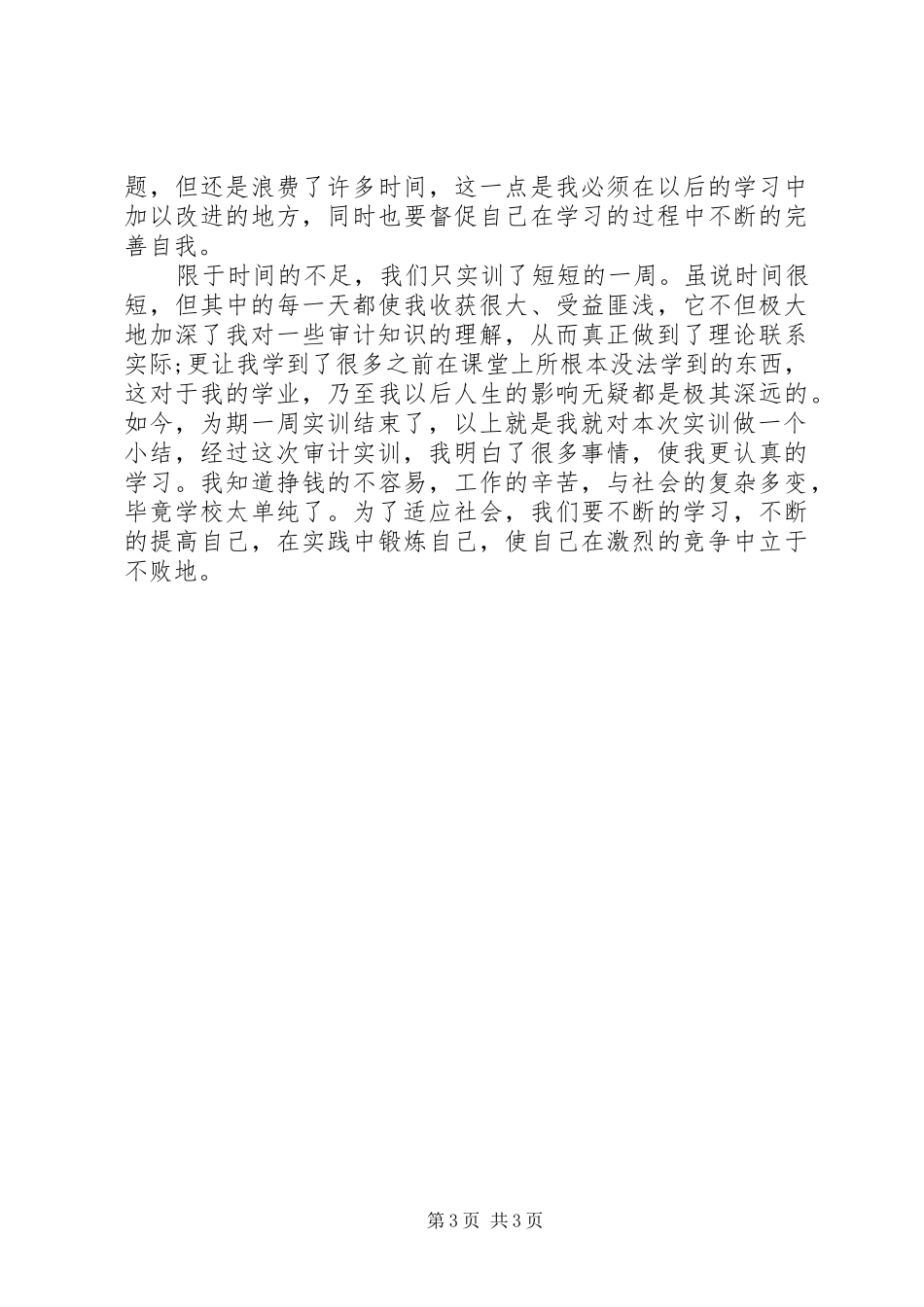 审计实务实训的心得体会_第3页