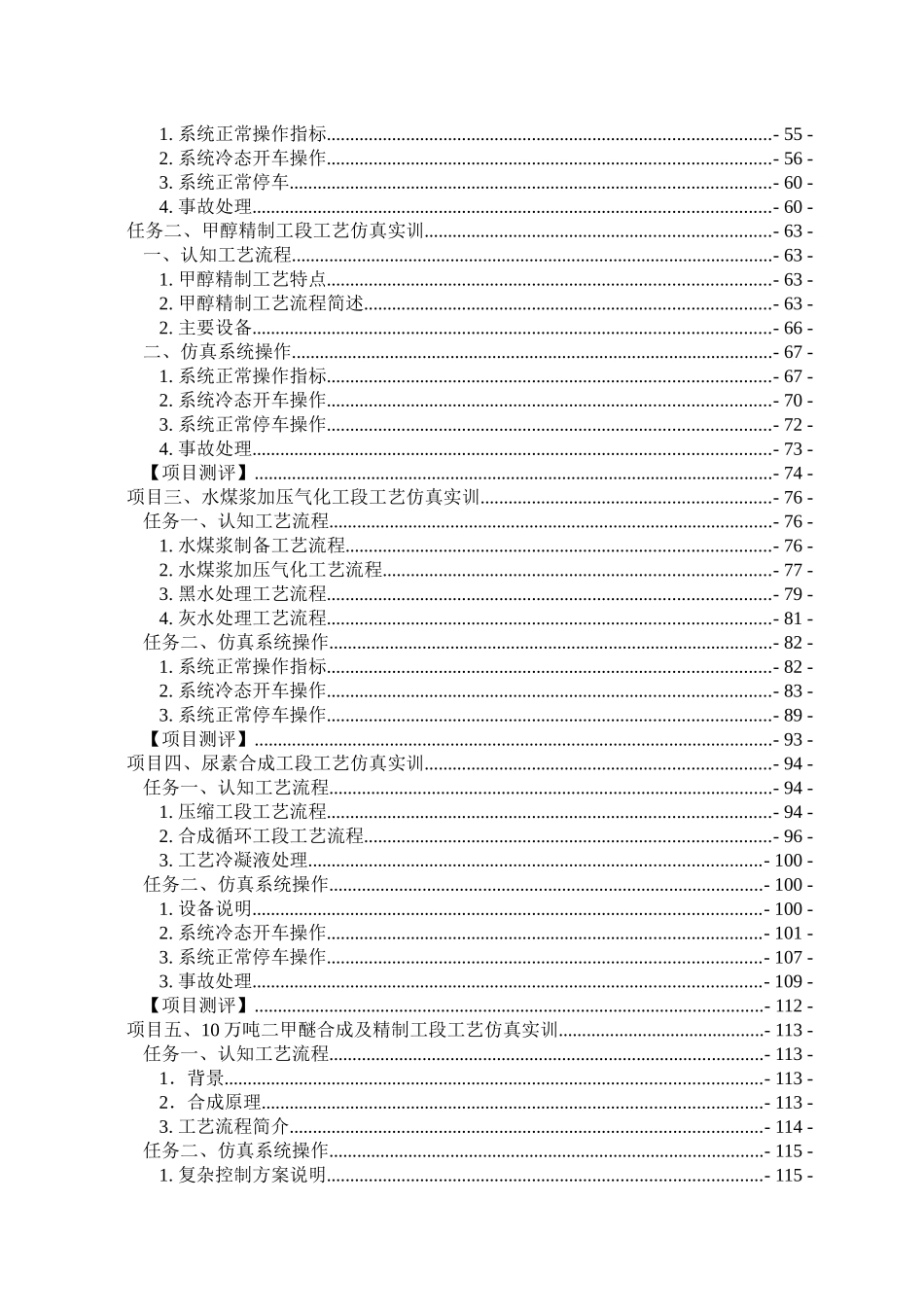 煤化工工艺仿真实训教材新_第3页