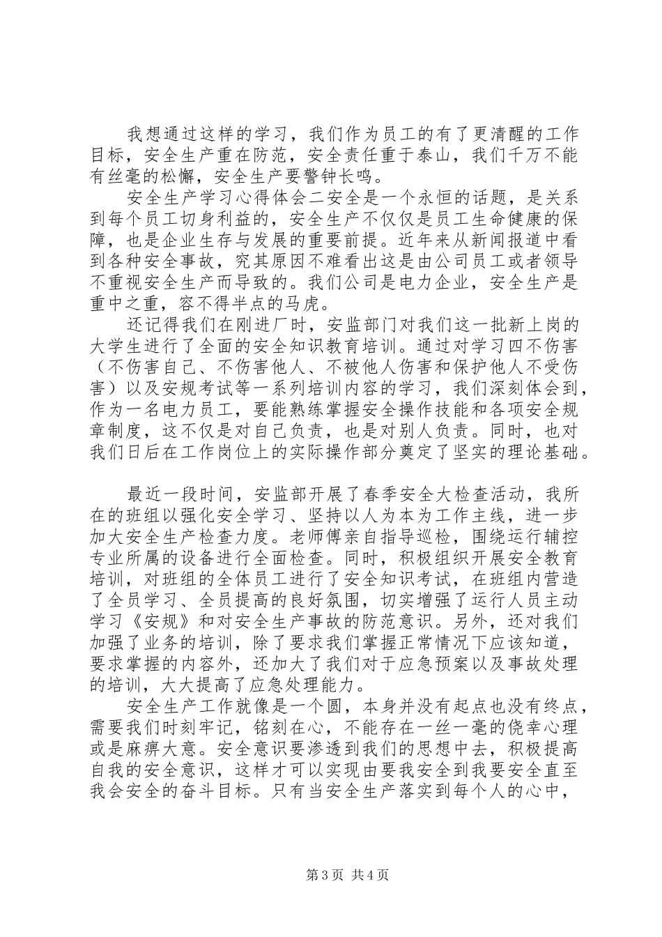 安全生产观后感学习心得体会两篇_第3页