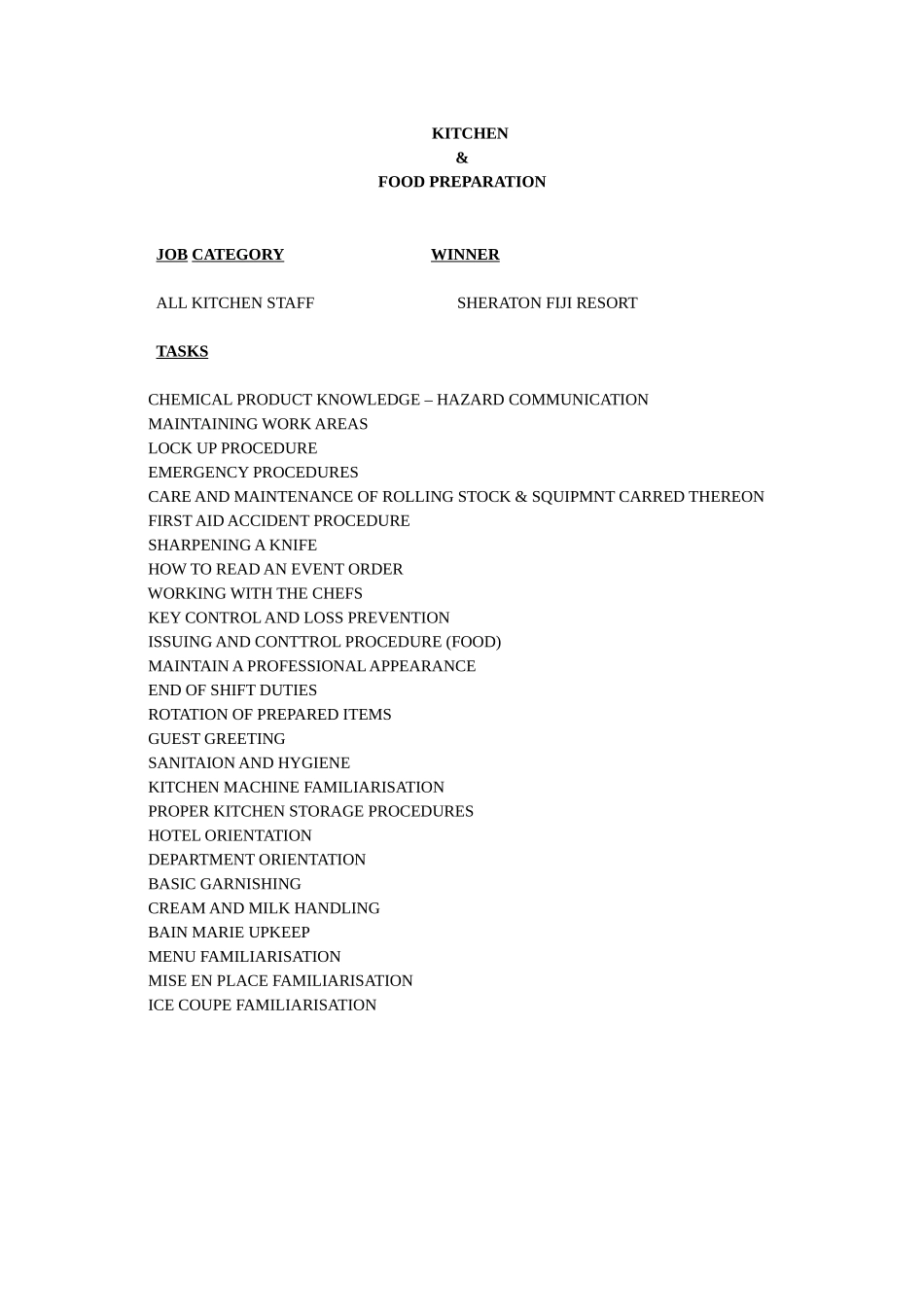 10.KITCHEN(ALL KITCHEN STAFF1)所有厨师须知125-153_第1页