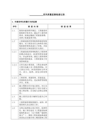 1火力发电工程首次质量监督检查记录