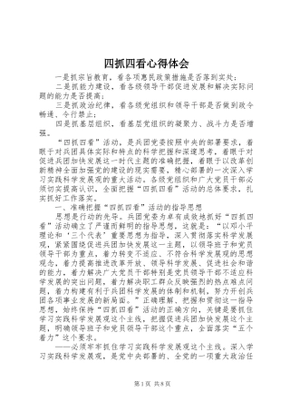 四抓四看心得体会