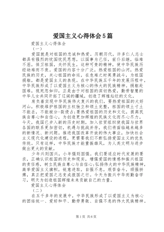 爱国主义心得体会5篇
