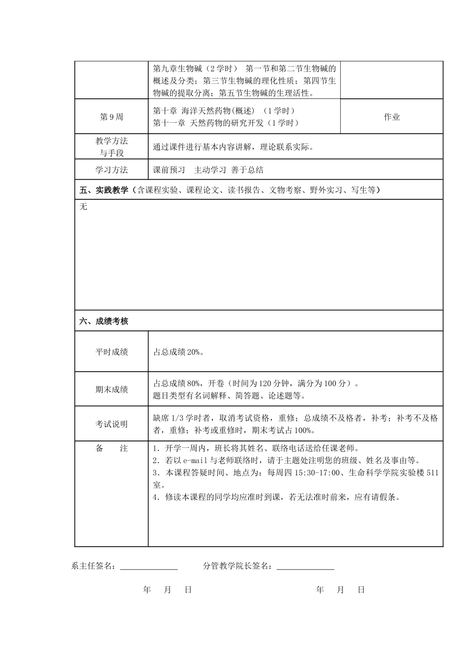 药物化学课程说明书_第3页