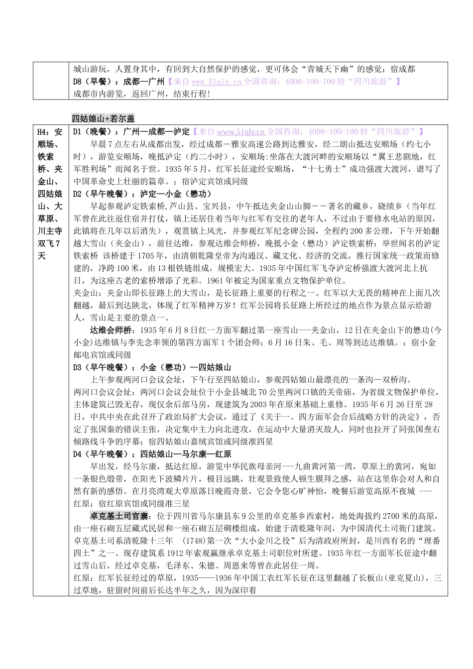 红色旅游英雄夹金山、圣洁四姑娘-夹金山四姑娘山双飞5天_第3页