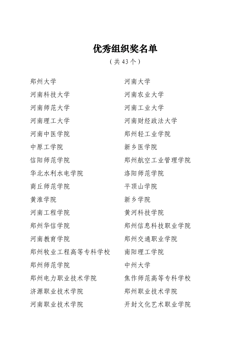表彰河南省第十三届大学生科技文化艺术节优秀组织单_第2页