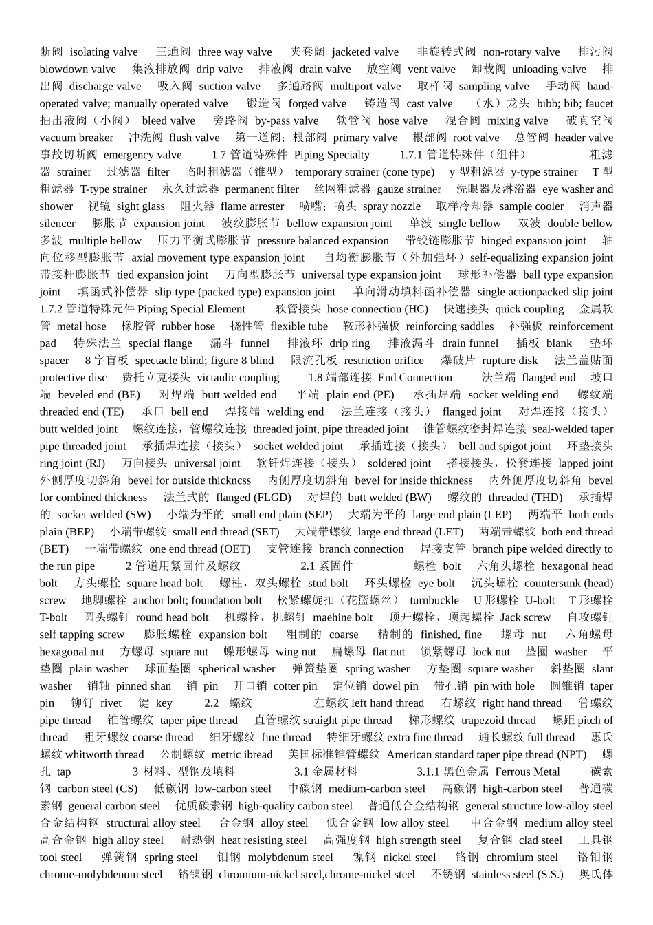 化工管道设计技术词汇(缩减打印)_第3页