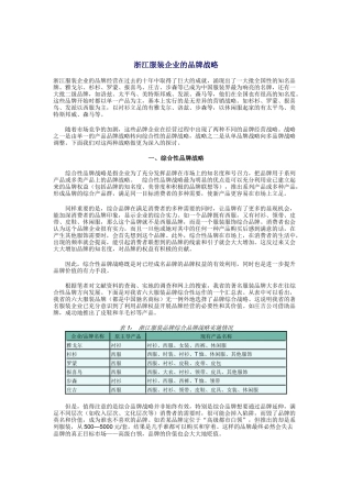 浙江服装企业的品牌战略
