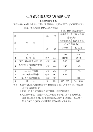 素粉煤灰填筑路基