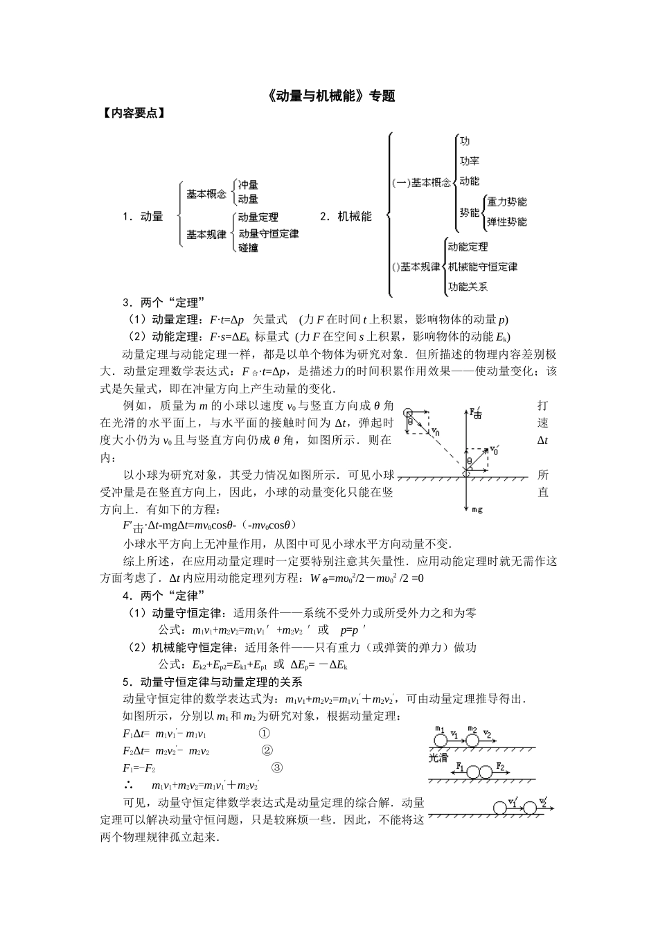 《动量与机械能》专题_第1页