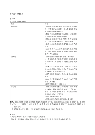 罗斯公司金融复习重点