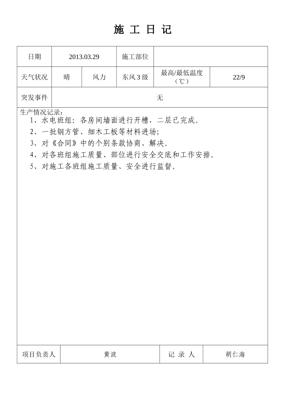 装饰装修施工日记样本(DOC101页)_第3页