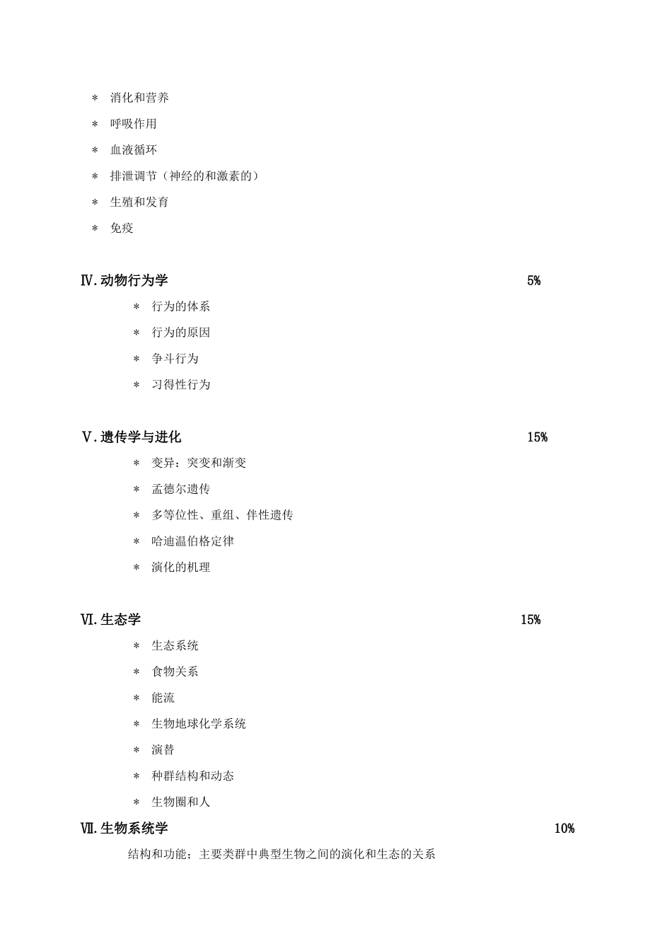 全国高中生物竞赛大纲8437587240_第2页