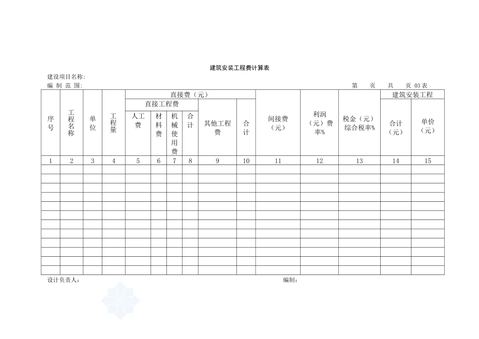 公路工程概预算常用表格_secret_第3页