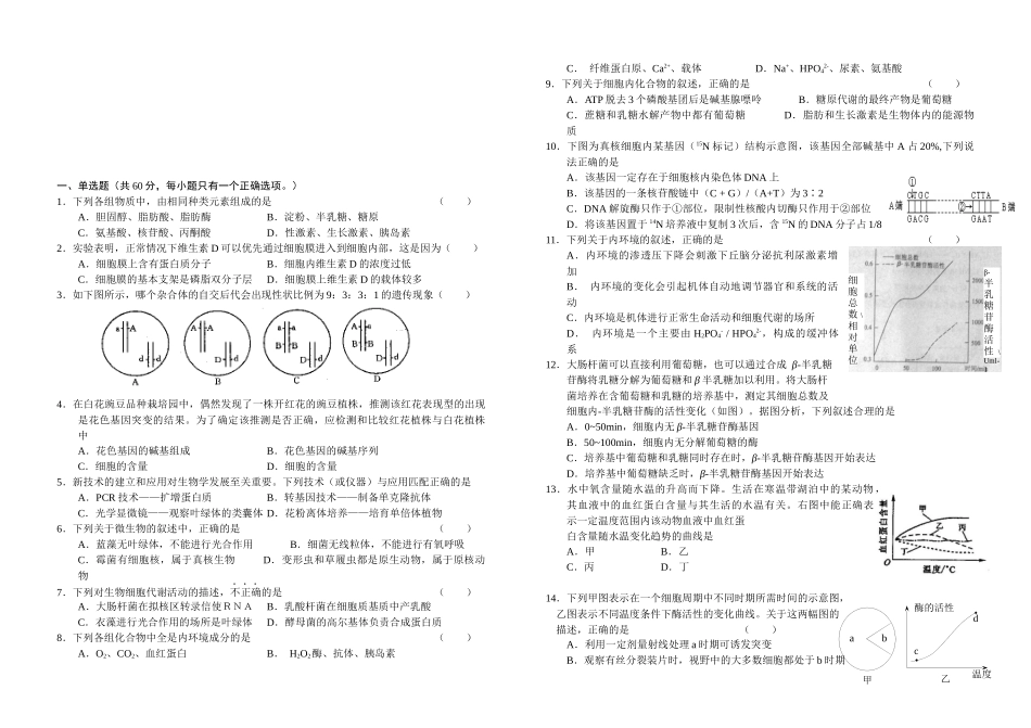 高三生物联合调研试题_第1页