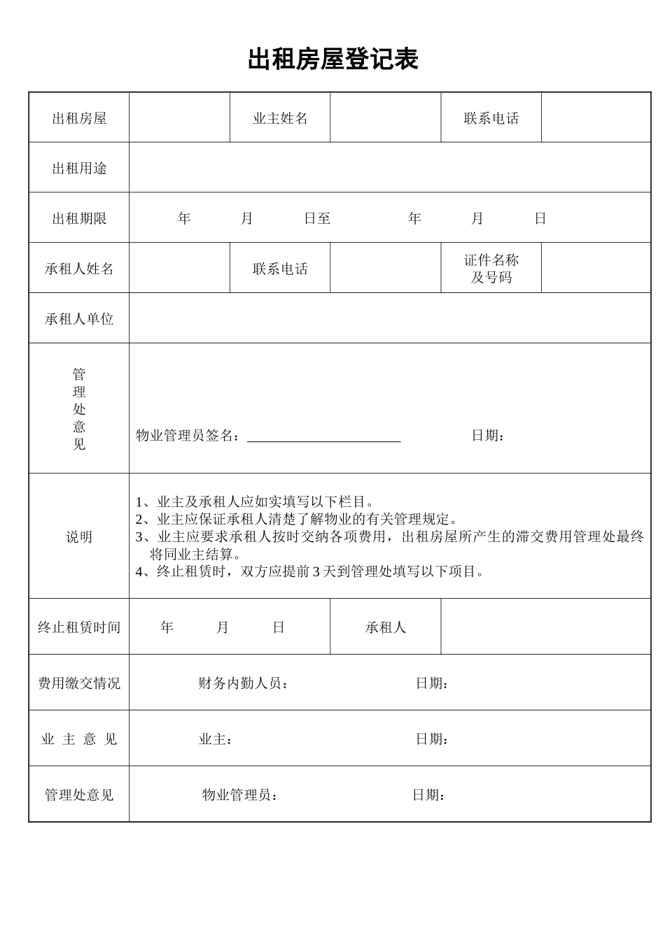 物业管理公司表格范本_第2页