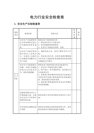 电力行业安全检查内容
