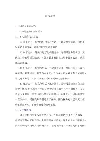 XXXX全国石油工程设计大赛推荐材料之三：采气工程设计