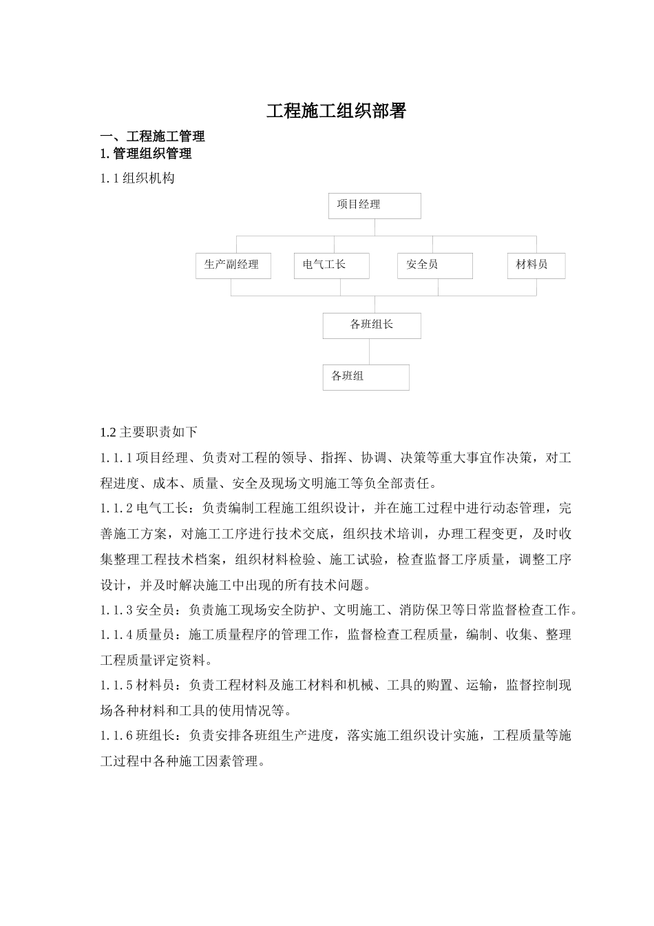 亮化工程项目的施工组织(范本)_第1页