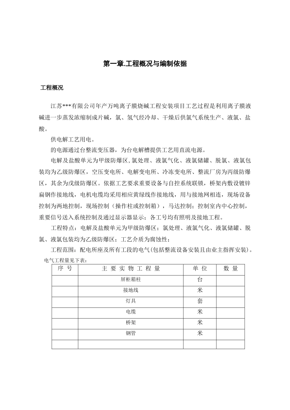 江苏某公司烧碱工程电气安装施工组织设计(DOC36页)_第2页