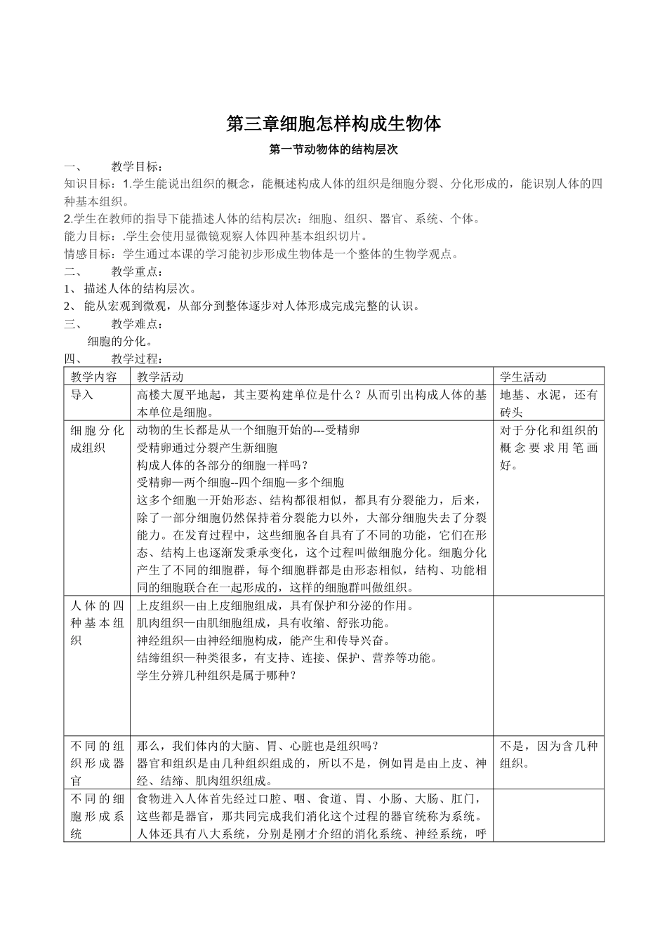 第三章细胞怎样构成生物体_第1页