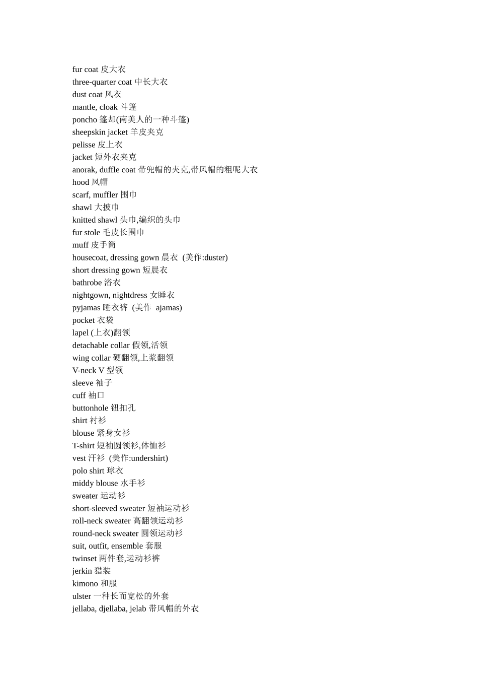 纺织品专业词汇中英文对照表_第3页