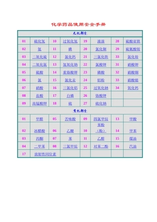 化学药品使用安全手册