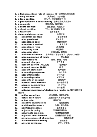 金融学英语词汇