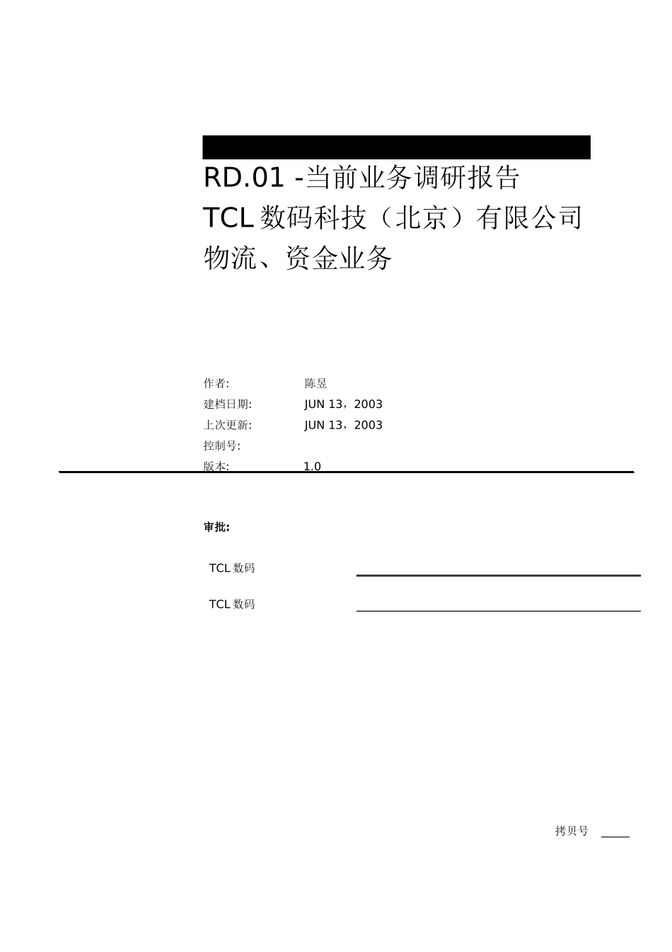 某电子集团数码公司当前业务调研报告_第1页