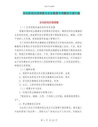 安全防范应急预案与安全隐患专项整治方案汇编