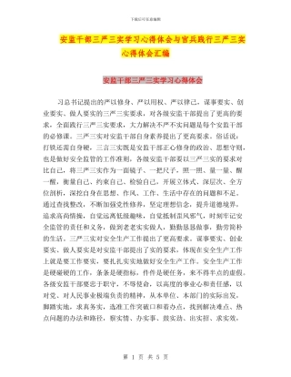 安监干部三严三实学习心得体会与官兵践行三严三实心得体会汇编
