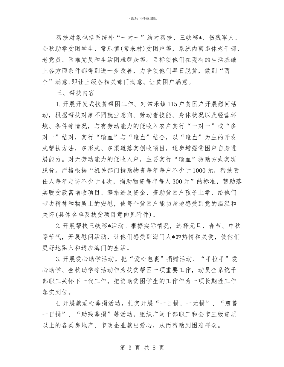 定点扶贫工作计划范本与实业公司人事专员工作计划范文汇编_第3页