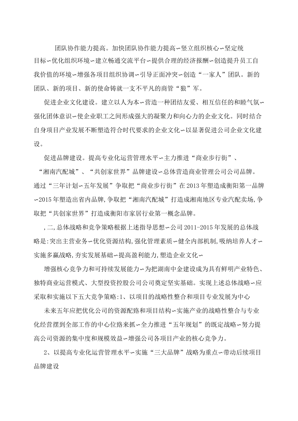 某实业集团商业管理公司五年发展规划_第2页